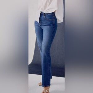 NWT Derek Lam 10 Crosby Frankie High Rise Straight Jeans Mercer Blue Size 31